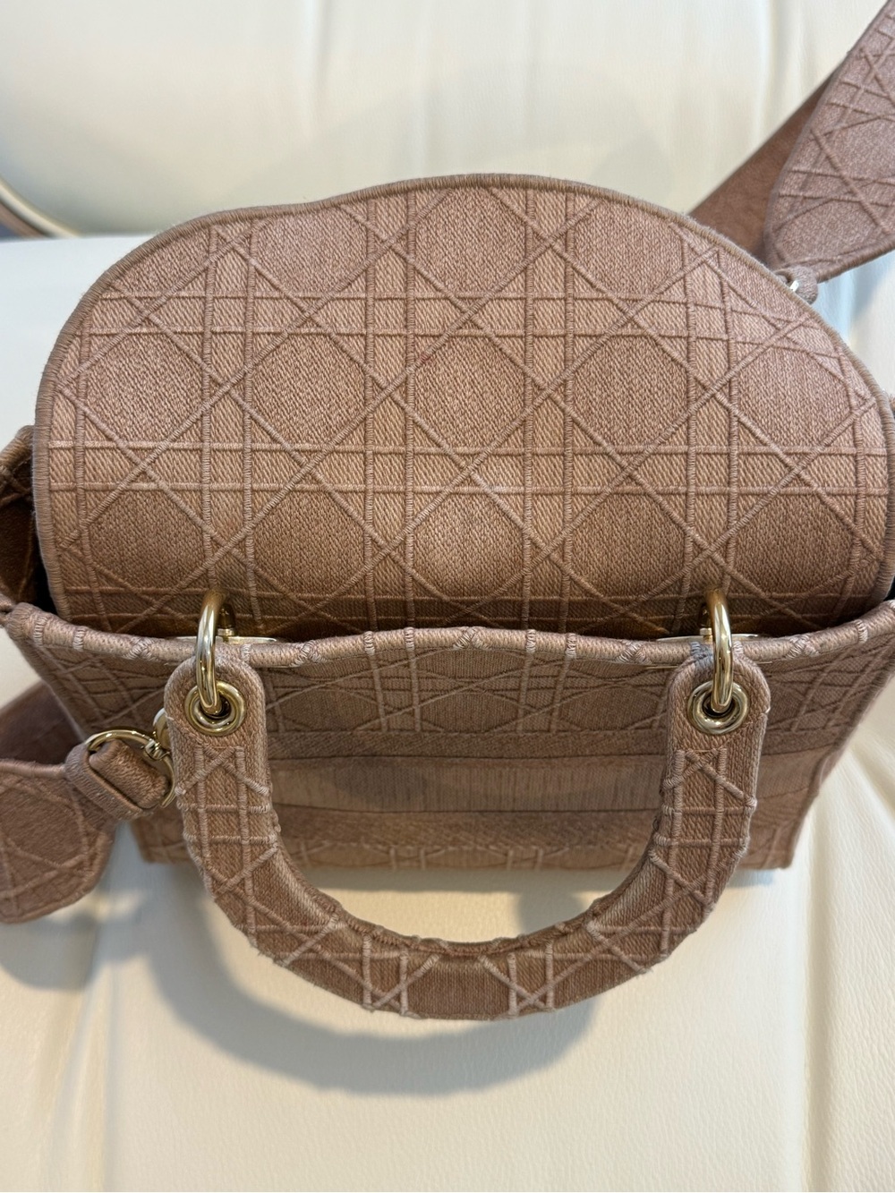 Dior Lady Dior Tote in Dusty Pink with Gold Hardware - Picture 8 of 15